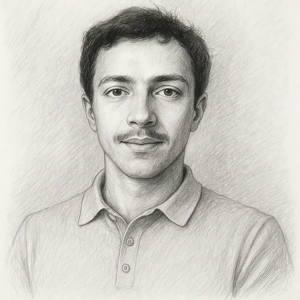 Bleistiftporträt von Lukas Romero, Energieberater im Team der Keystone Design Planungsgesellschaft in Bonn